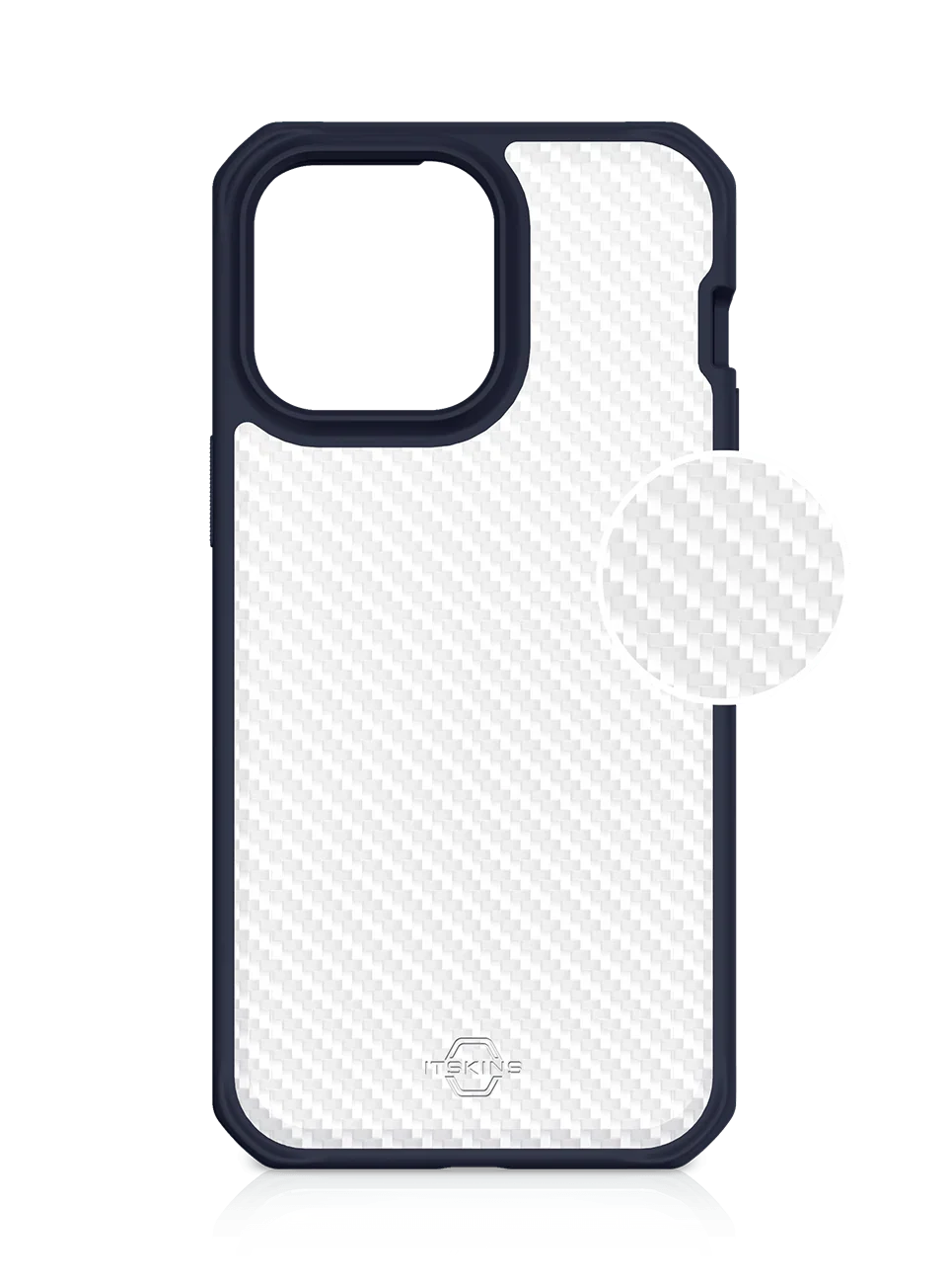 Itskins Hybrid Tek iPhone 14 Pro Max Case - Deep Blue And Transparent - Tashqila Itskins Hybrid Tek iPhone 14 Pro Max Case - Deep Blue And Transparent - Tashqila